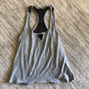 Grey & Black Mesh workout tank