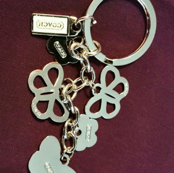 NWOT COACH Crystal Butterfly Silvertone Key chain - Picture 2 of 4