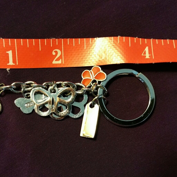NWOT COACH Crystal Butterfly Silvertone Key chain - Picture 4 of 4