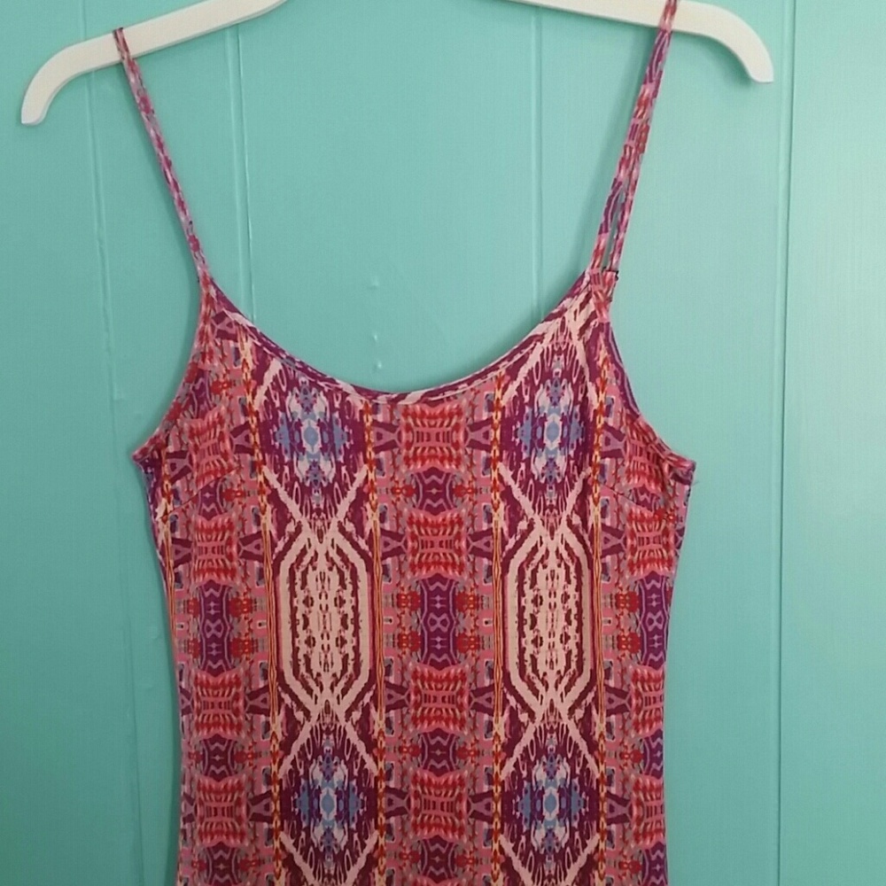F21 Coral/Magenta Spaghetti Strap Maxi Dress - Picture 2 of 5