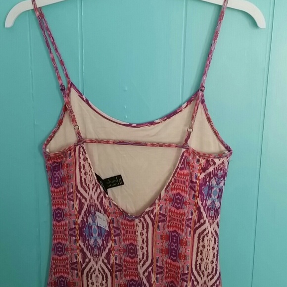 F21 Coral/Magenta Spaghetti Strap Maxi Dress - Picture 3 of 5