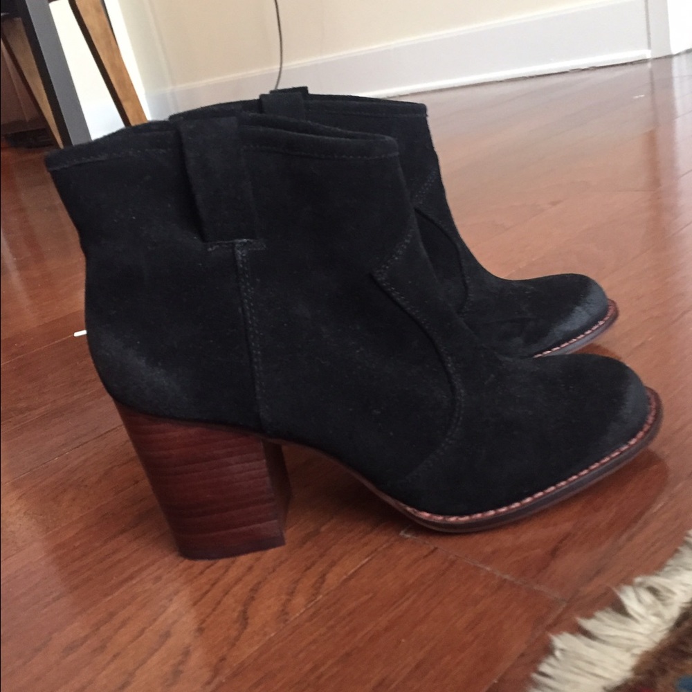 Black suede booties
