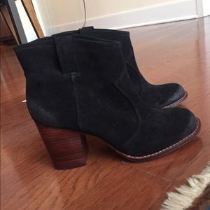 Black suede booties
