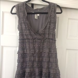 Grey sleeveless ruffle dress
