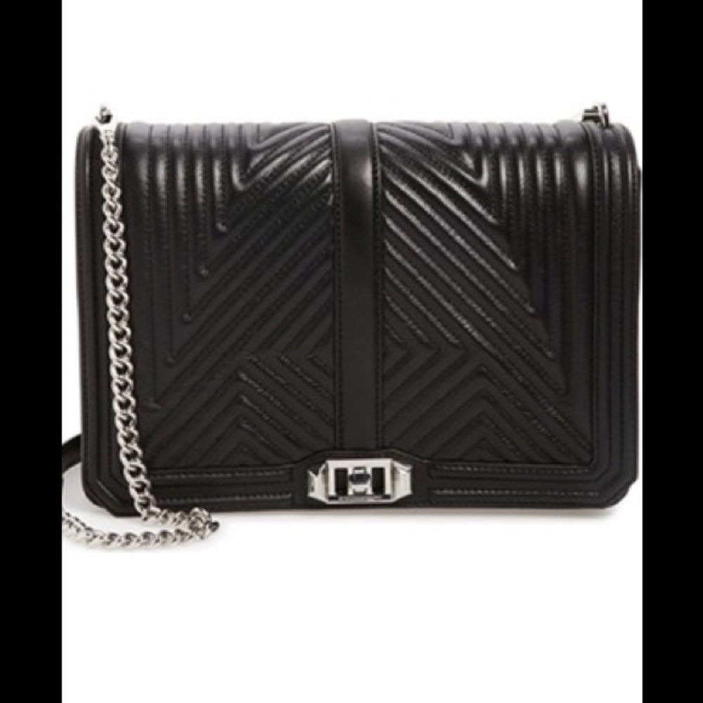 NWT RebeccaMinkoff Geo Quilted Love JumboCrossbody