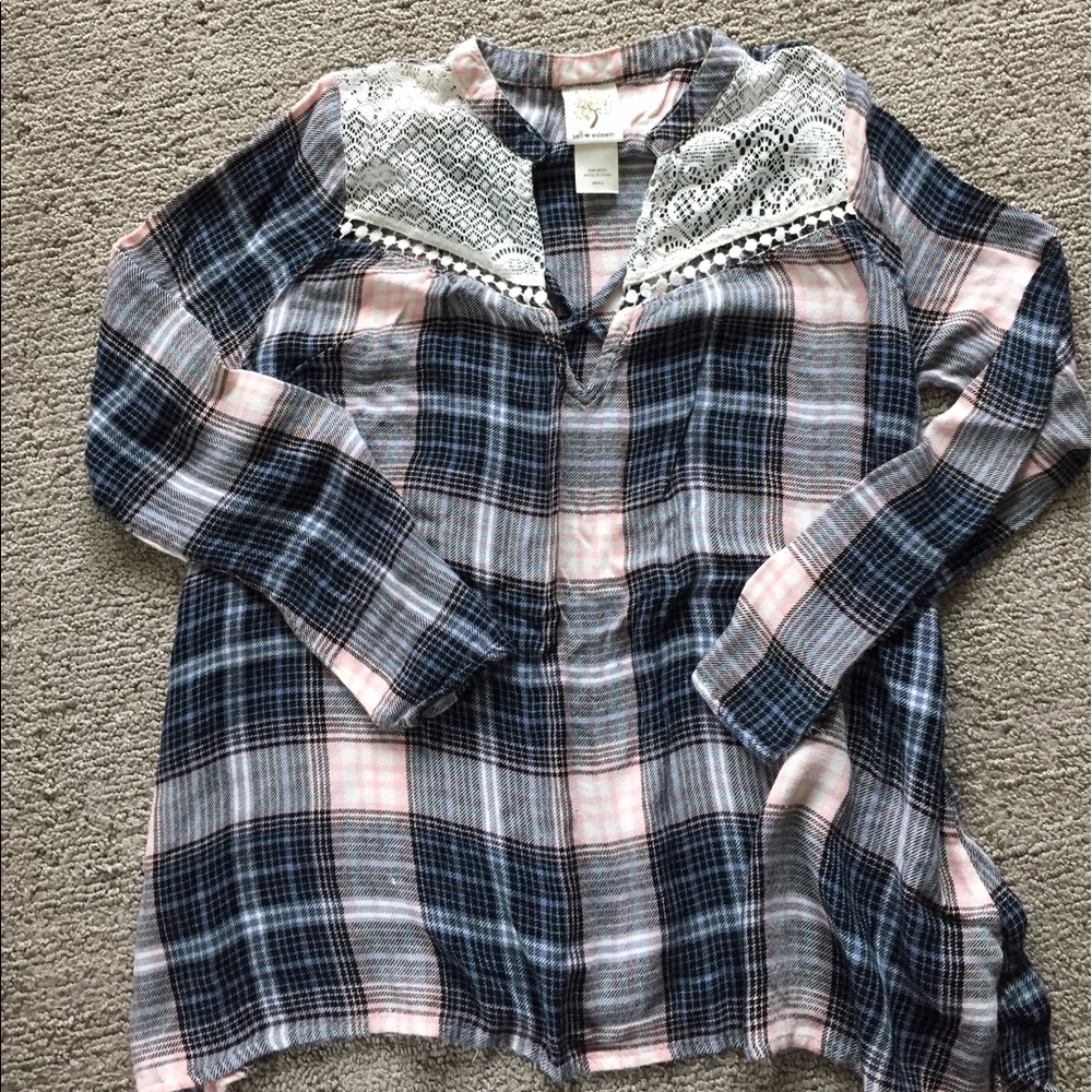 Self esteem plaid shirt