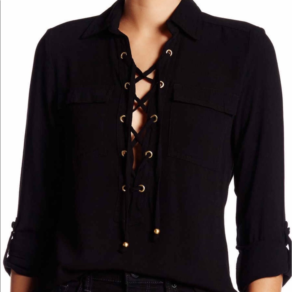 Romeo & Juliet Couture Lace Up Blouse