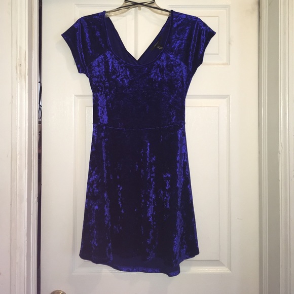 Dresses & Skirts - Royal Blue Velvet Skater Dress
