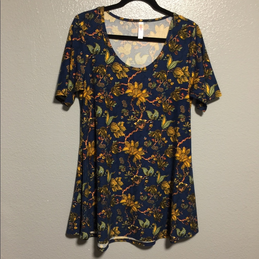 Medium LuLaRoe Perfect T - Gold Flower Print