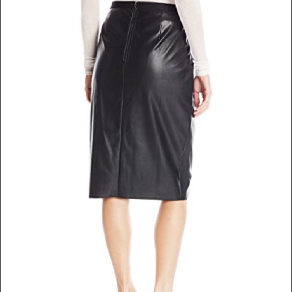Black faux leather skirt