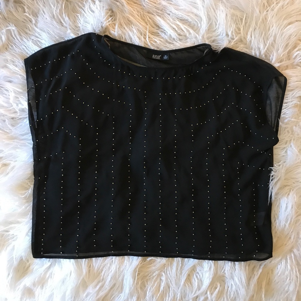 SHEER, BLACK, BEADED, LOOSE-fitting TOP🖤🖤