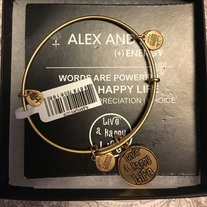 Alex & Ani Live a Happy Life Bracelet in Gold