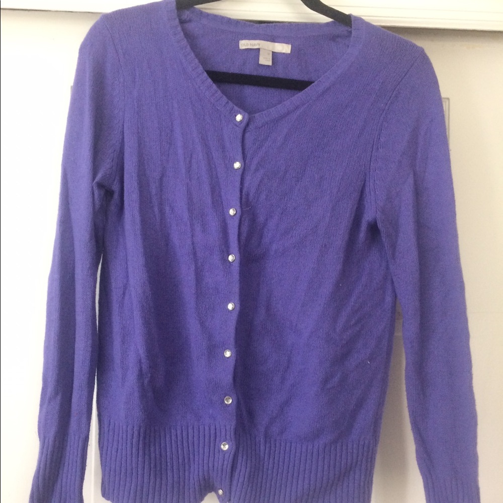 Purple cardigan