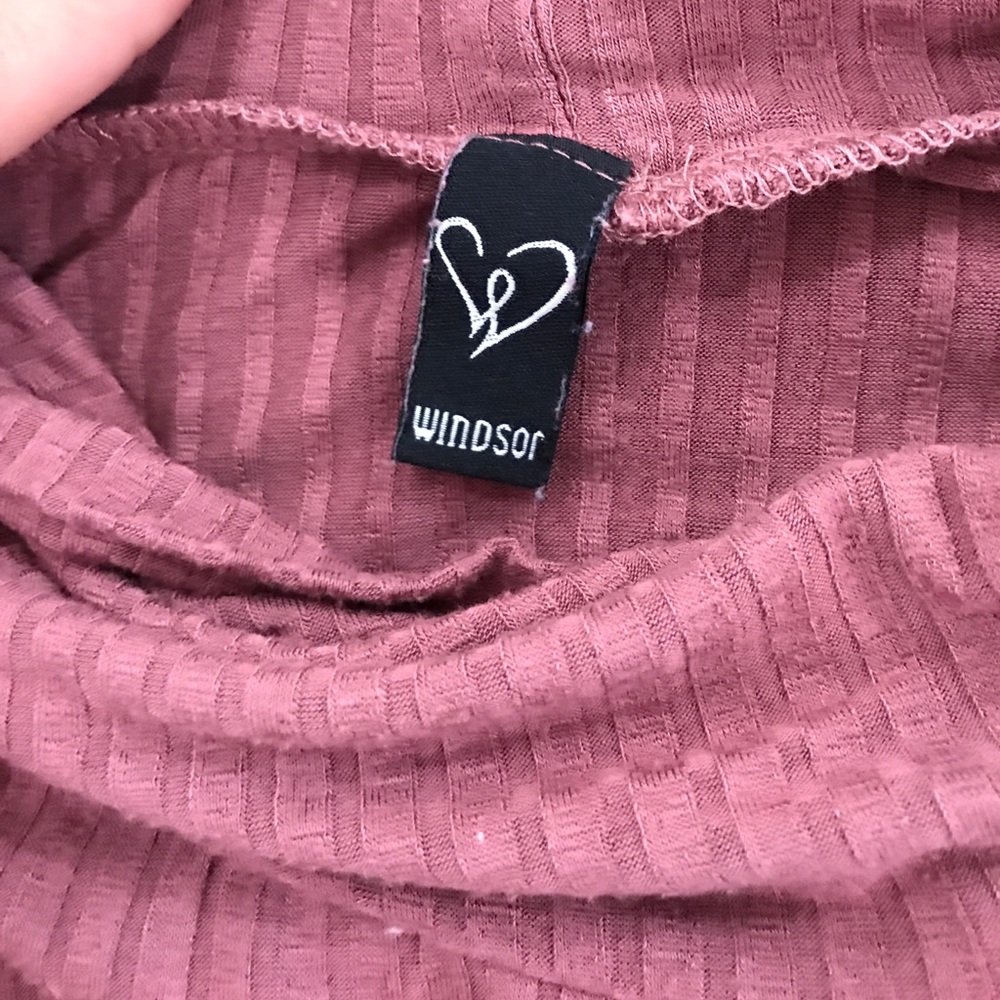 Mauve Pink Ribbed Turtle Neck Bodysuit - Picture 5 of 5