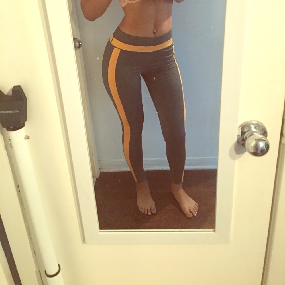 Grey and orange leggings