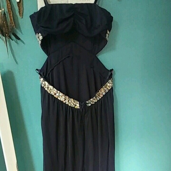 Strapples navy full length dress worn once - Picture 2 of 3