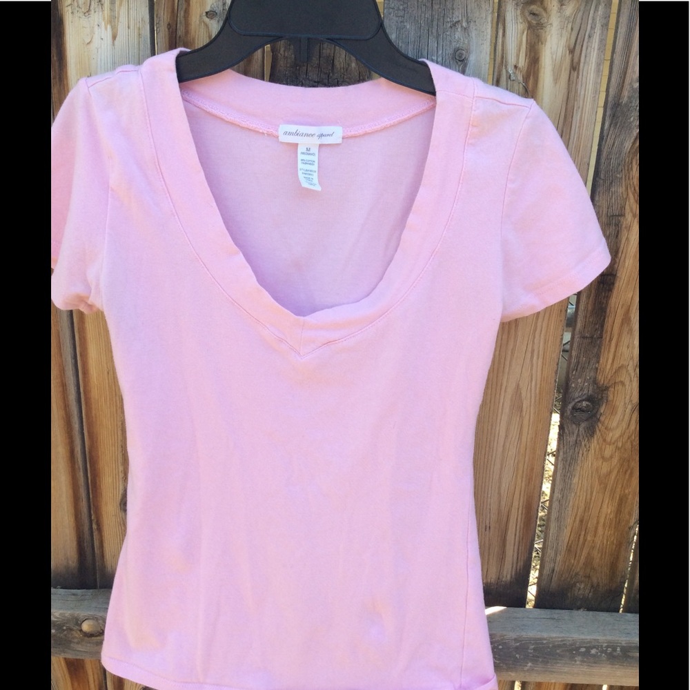 Light pink v neck tee