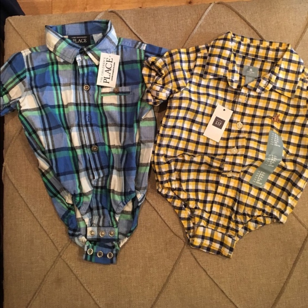 PREPPY Baby gap and children's place plaid onesies