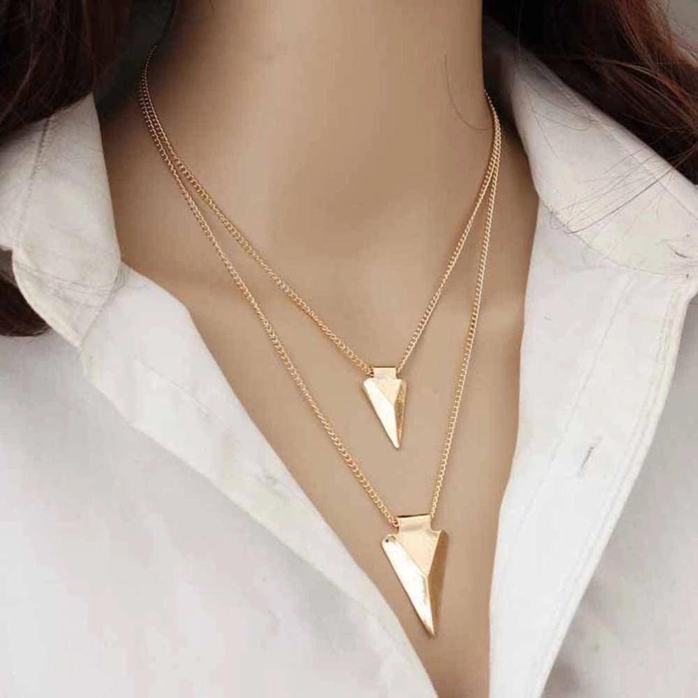 Multi fashion triangle necklace