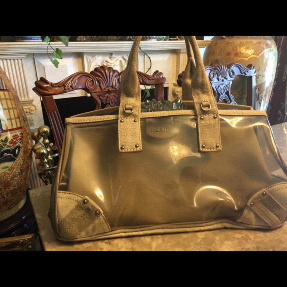 Prada see through crystal top bag