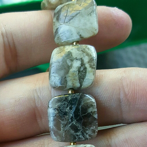 NEW!! Ocean Agate Stretch Bracelet - Picture 3 of 3