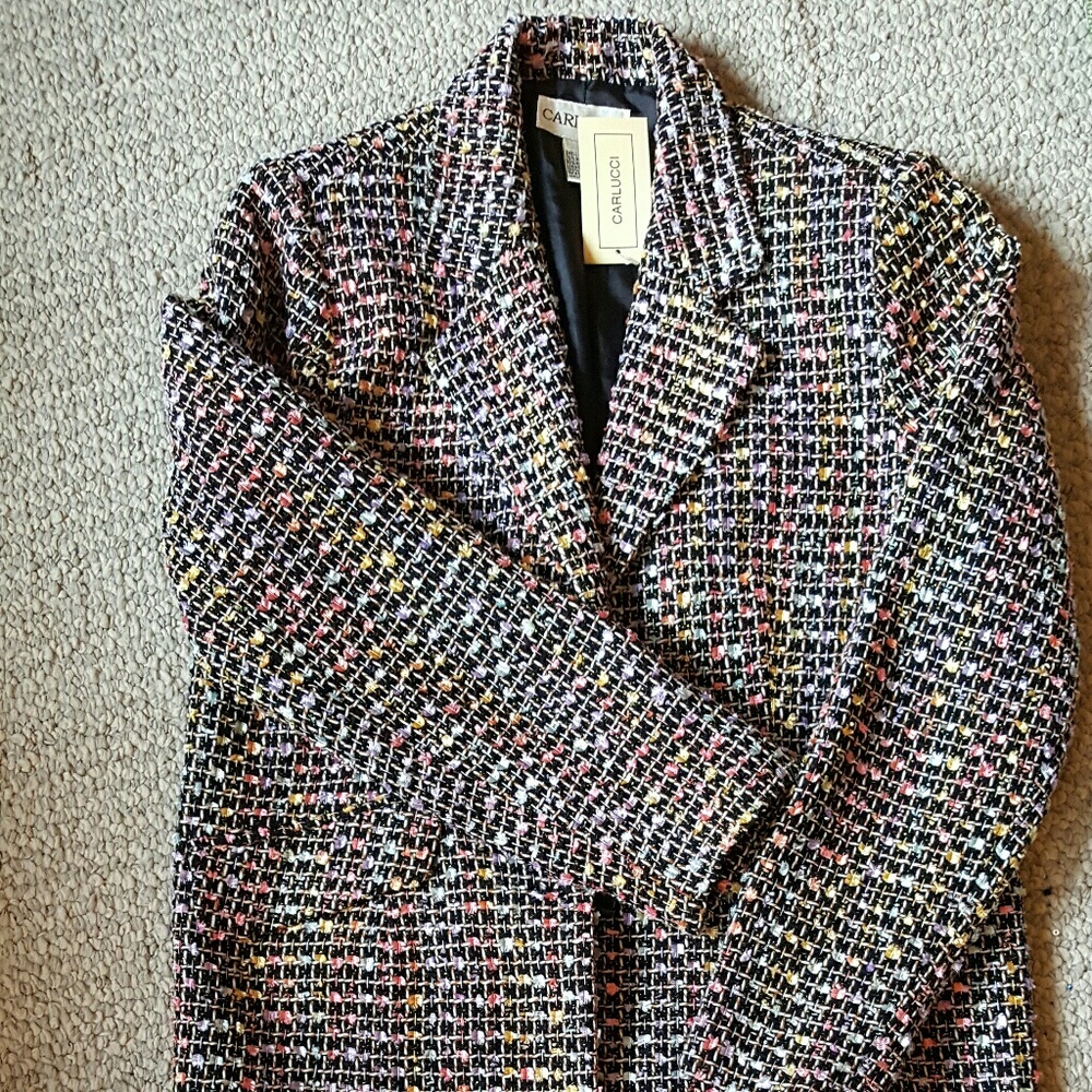 Carlucci Jacket, New, mid length houndstooth, 12