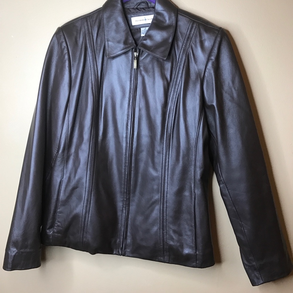 Brown leather jacket