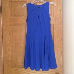 Blue fit and flare dress