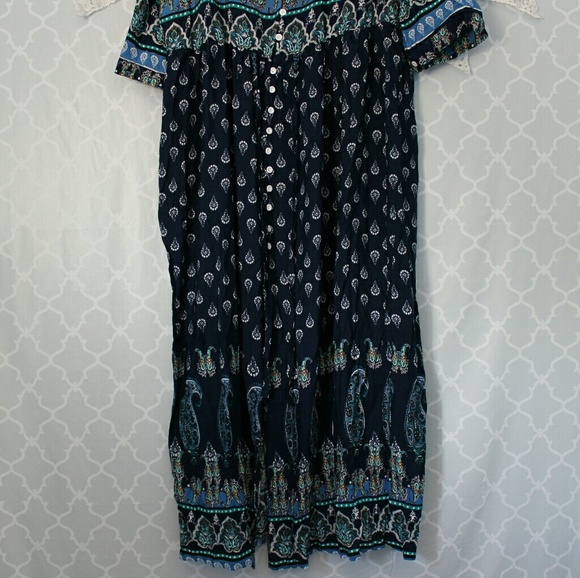 Nastasia Floral Maxi Dress in Ocean Blue - Picture 4 of 5