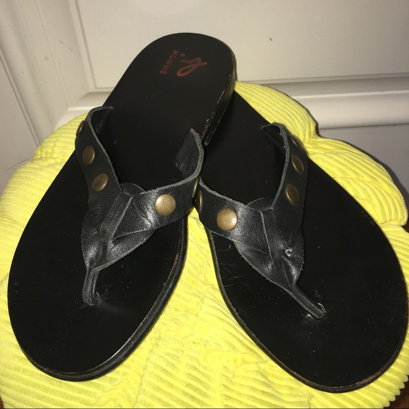 Agnès b homme leather black slippers size 40