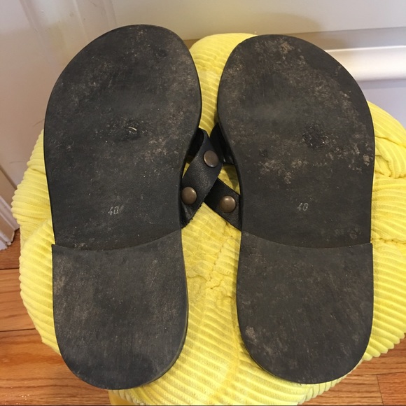 Agnès b homme leather black slippers size 40