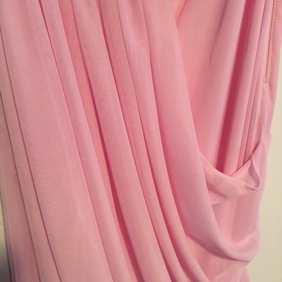 DAVID'S BRIDAL LONG STRAPLESS TICKLED PINK SIZE 2 - Picture 6 of 6