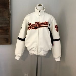 SF Giants lined white jacket, women's medium