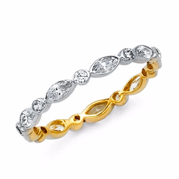 Jewelry - 14k Solid Yellow, White or Rose Gold Eternity Band