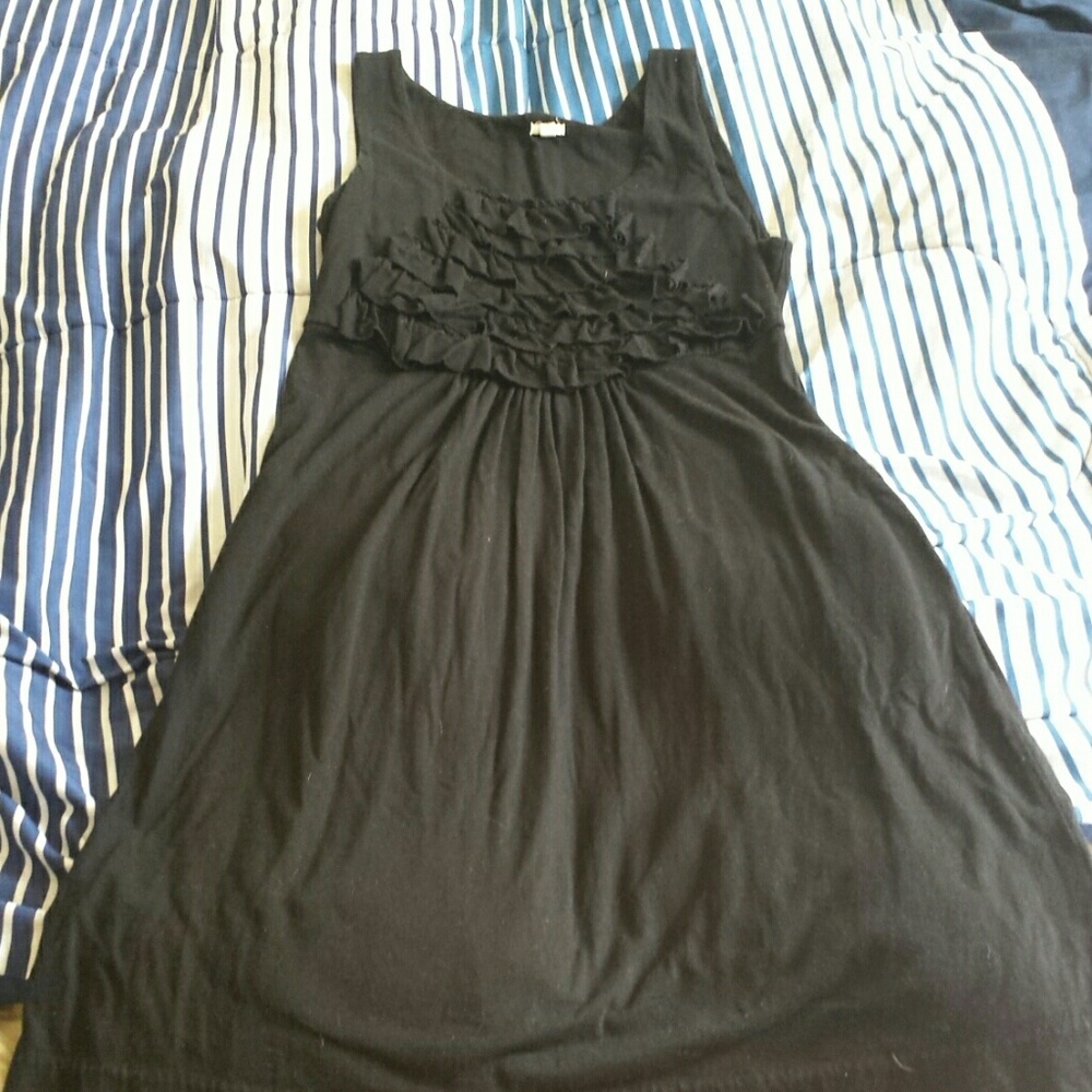 $$$ Black ruffle j crew dress