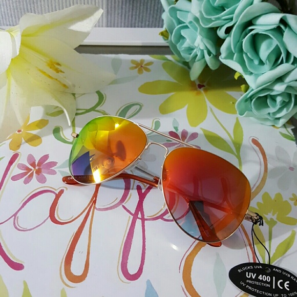 Aviator Metal Frame Mirrored Lenses Men woman - Picture 2 of 3