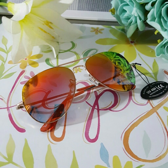 Aviator Metal Frame Mirrored Lenses Men woman - Picture 3 of 3