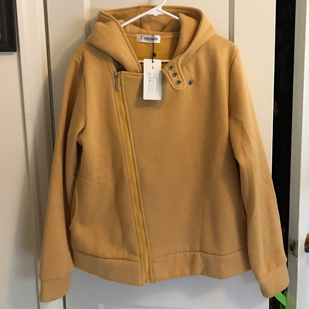 NWT Moto Jacket Style Hoodie L