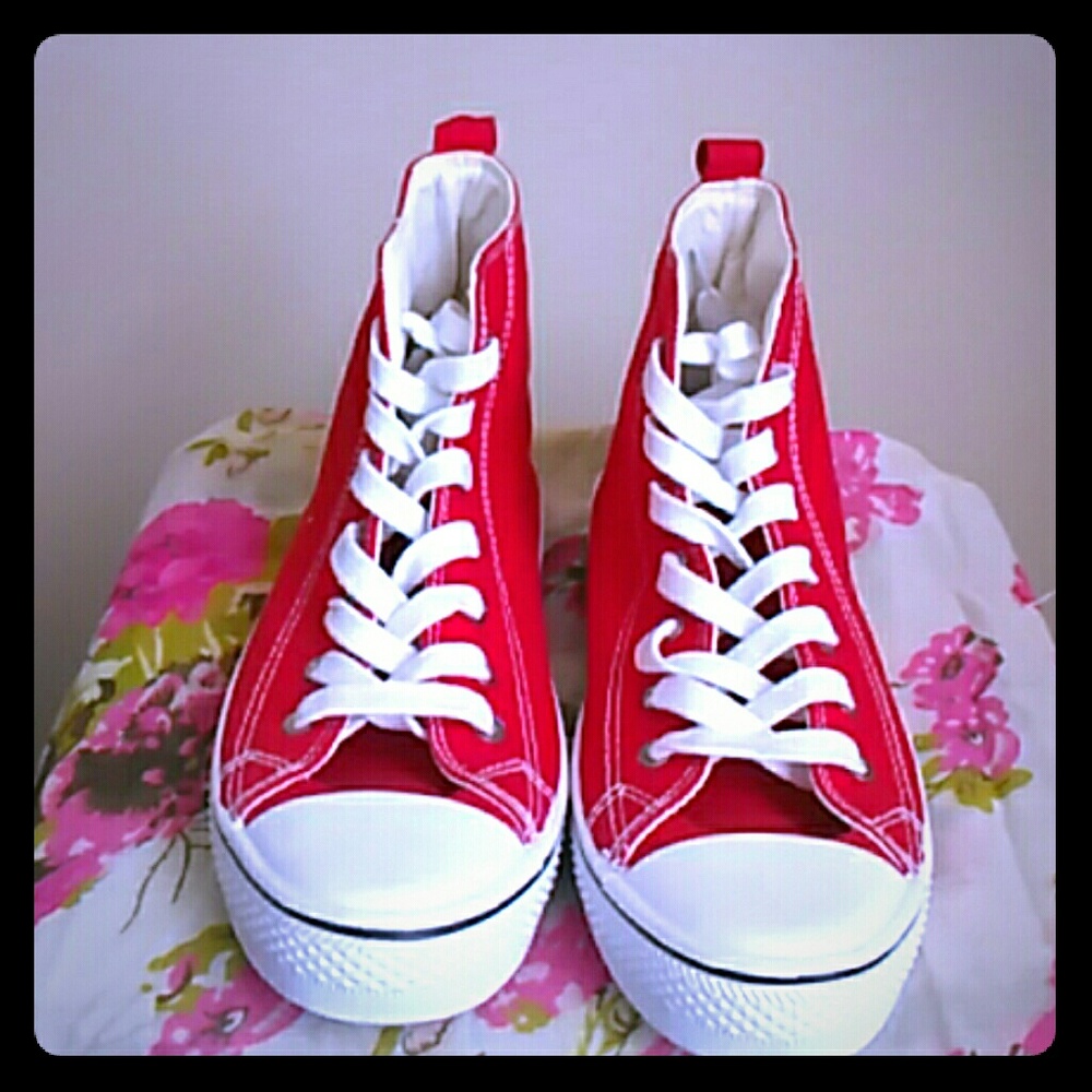 Red High Tops. Excellent condition.