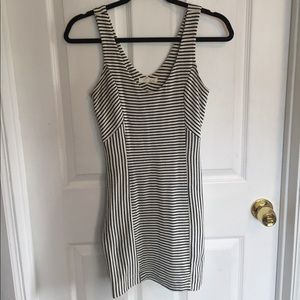 Lush Striped V-Necked Bodycon Dress