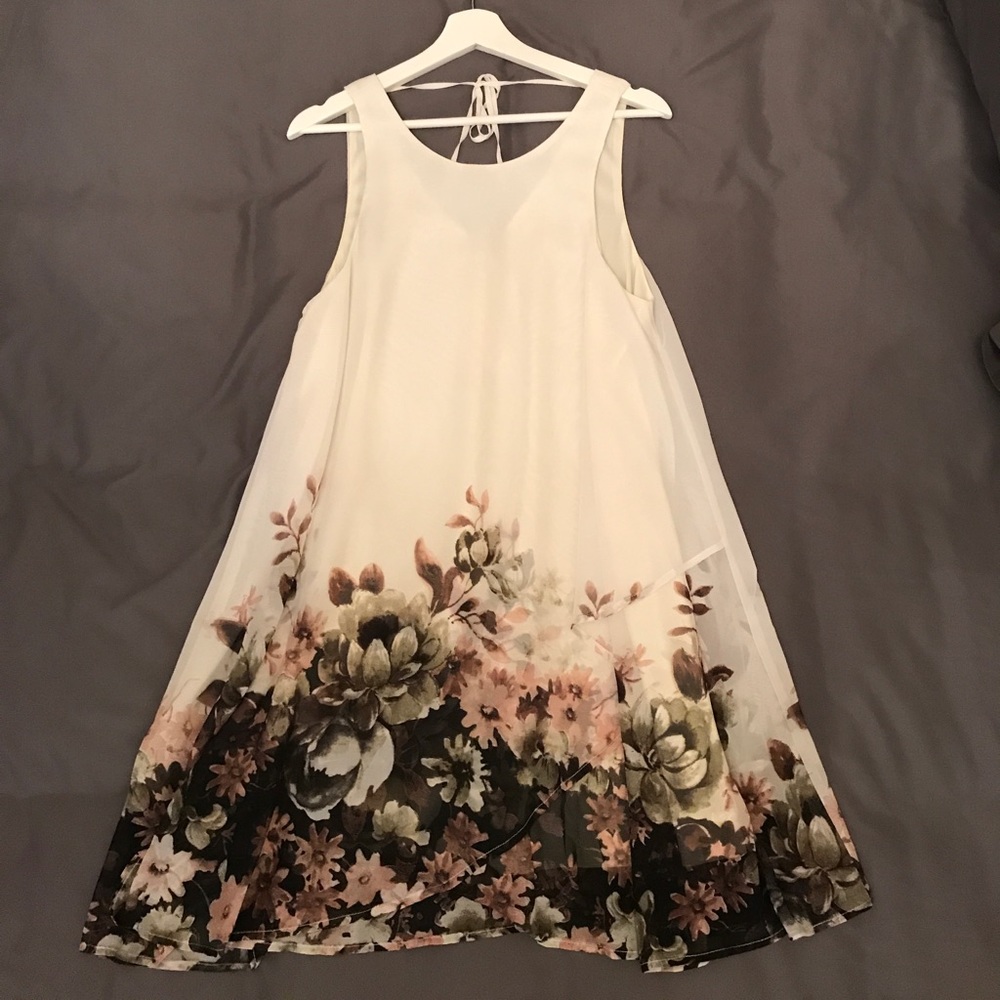 Cream and floral dress