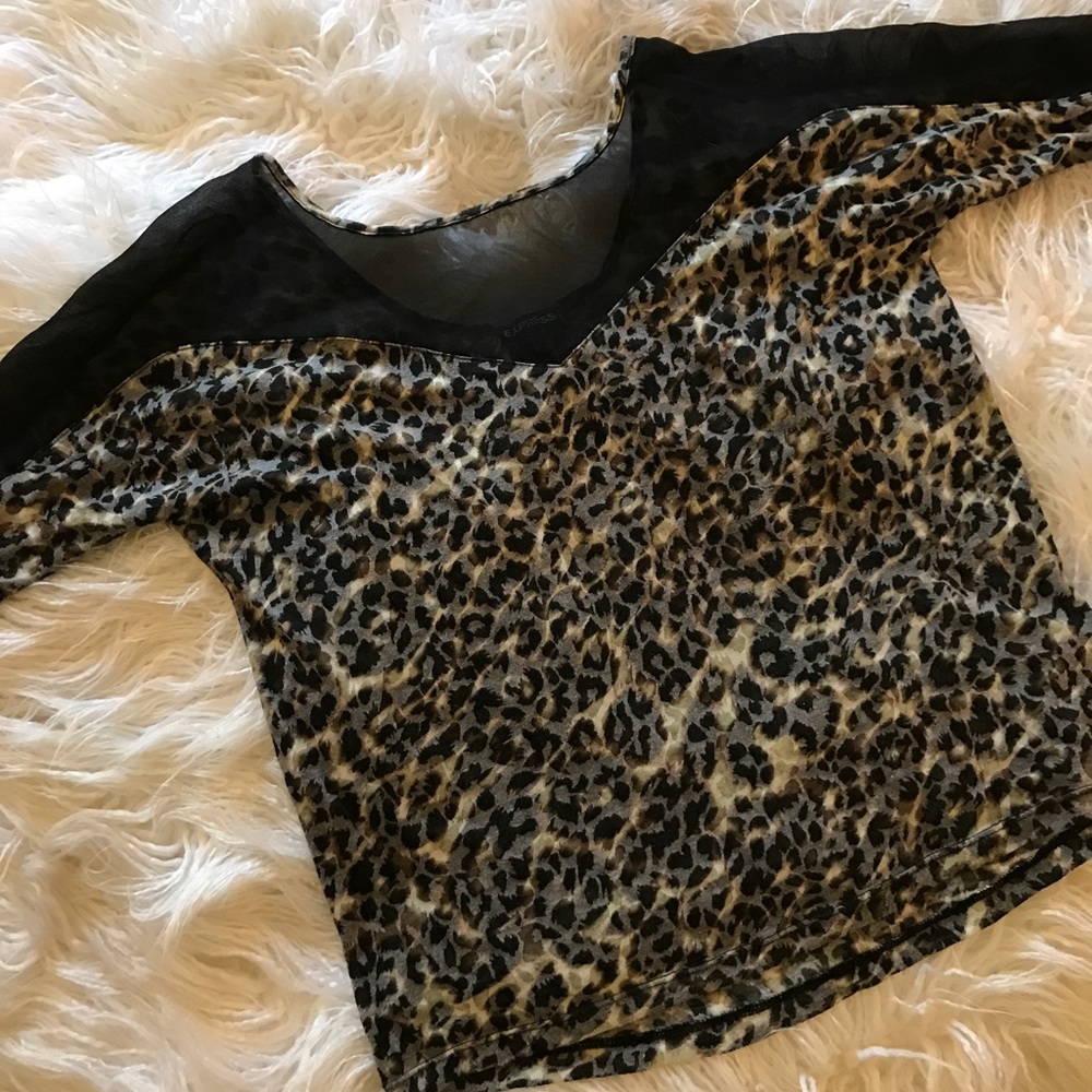 EXPRESS cheetah sheer top 🖤🐯