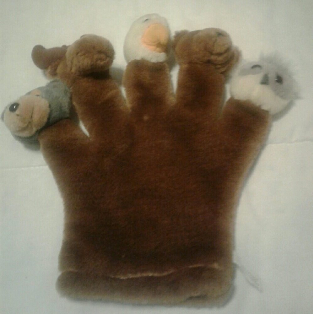 5 Animal Finger Puppet Gloves Children's