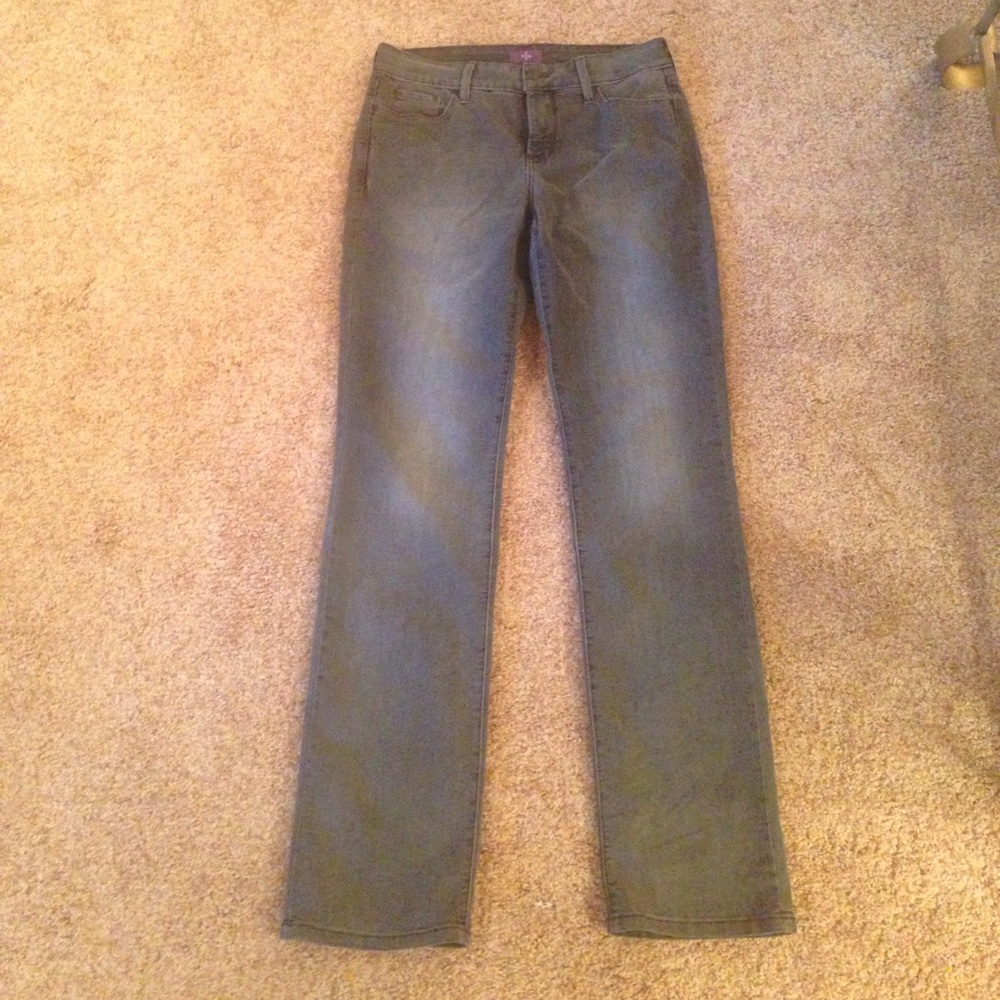 Grey Straight-leg NYDJ stretchy jeans NWOT