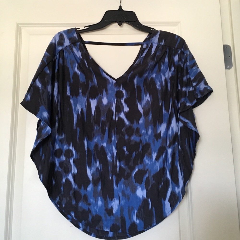 Blue Patterned Express Blouse Size XS