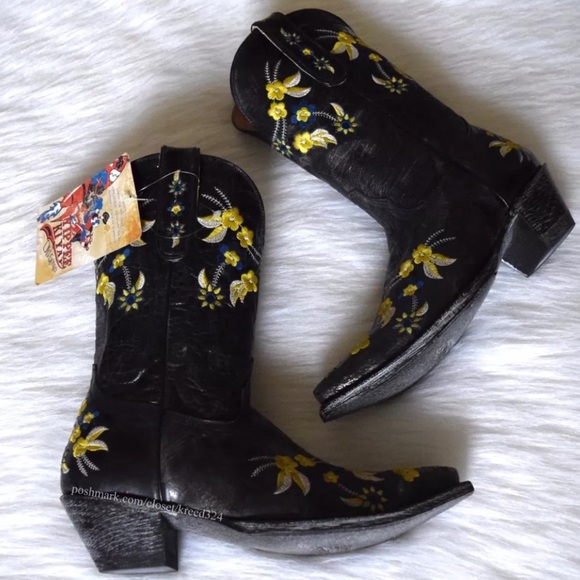 OLD GRINGO Leather Booties Intricate Western Shoes - Picture 4 of 6