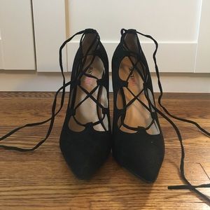 Black Lace Up Pumps