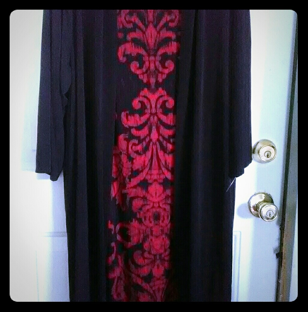 Dress Barn jacket dress black and red work sz 20