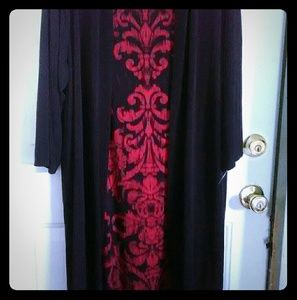Dress Barn jacket dress black and red work sz 20