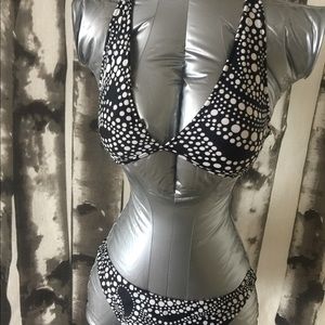 Urban Outfitters' black and white bikini; size S
